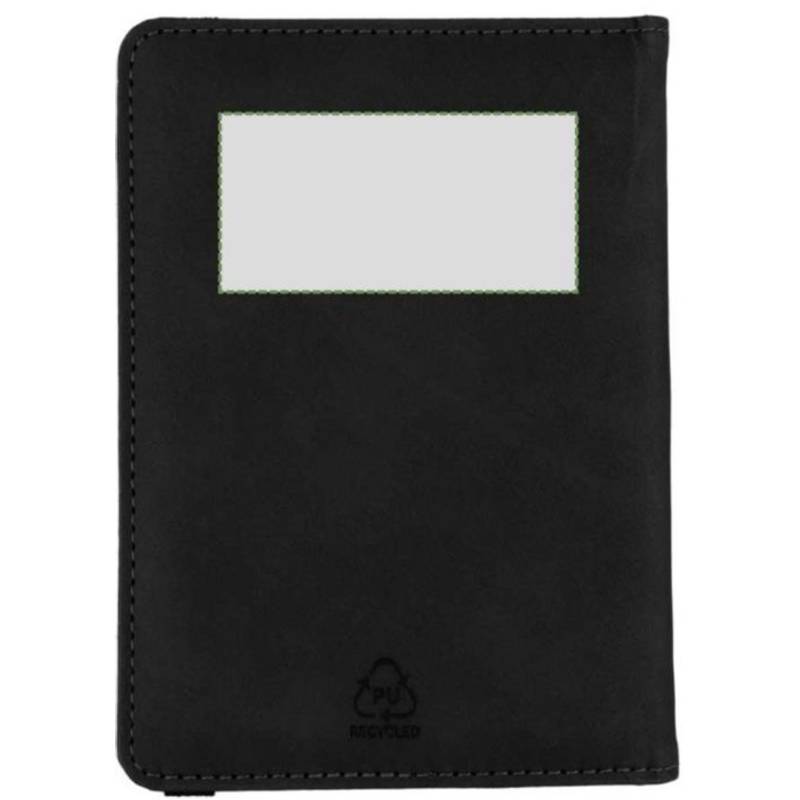 Puzdro na pas a štítok na batožinu z recyklovaného PU Zani, čierna Puzdro na pas a štítok na batožinu z recyklovaného PU Zani, čierna