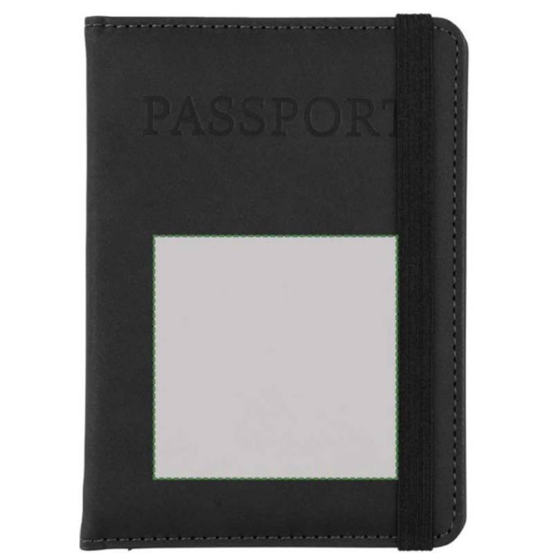 Puzdro na pas a štítok na batožinu z recyklovaného PU Zani, čierna Puzdro na pas a štítok na batožinu z recyklovaného PU Zani, čierna