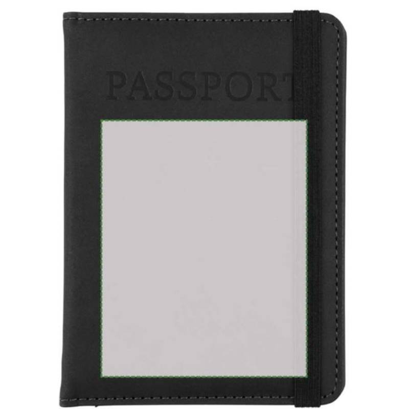 Puzdro na pas a štítok na batožinu z recyklovaného PU Zani, čierna Puzdro na pas a štítok na batožinu z recyklovaného PU Zani, čierna