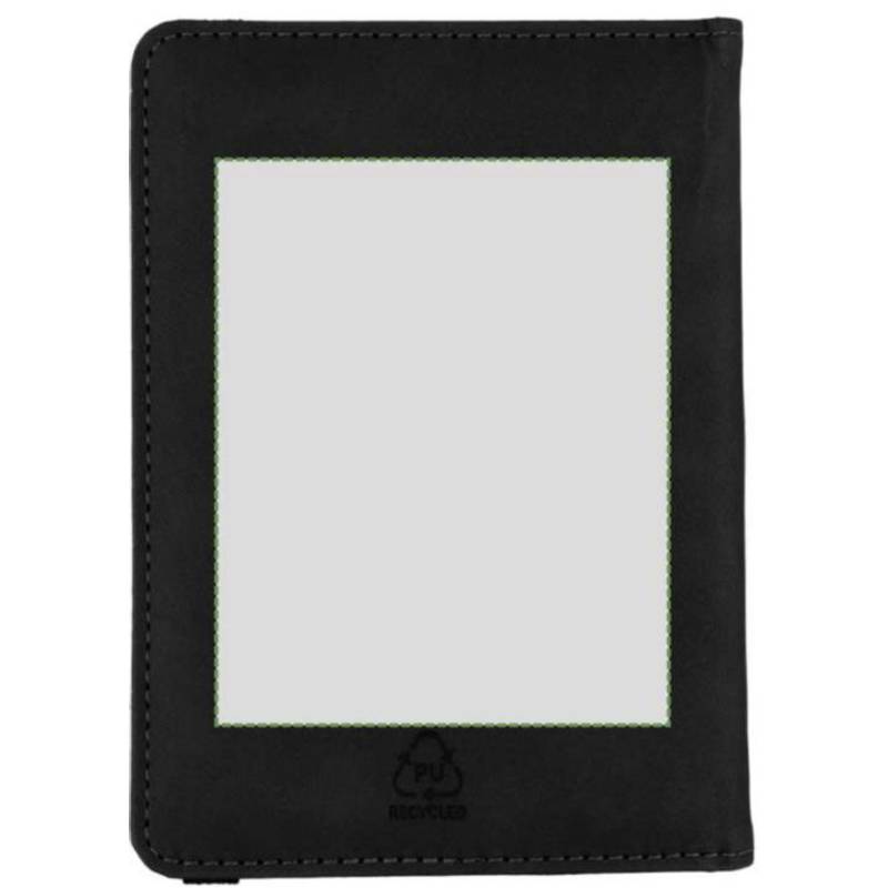 Puzdro na pas a štítok na batožinu z recyklovaného PU Zani, čierna Puzdro na pas a štítok na batožinu z recyklovaného PU Zani, čierna