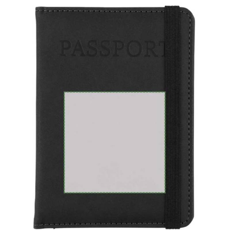 Puzdro na pas a štítok na batožinu z recyklovaného PU Zani, čierna Puzdro na pas a štítok na batožinu z recyklovaného PU Zani, čierna