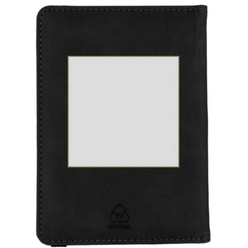 Puzdro na pas a štítok na batožinu z recyklovaného PU Zani, čierna Puzdro na pas a štítok na batožinu z recyklovaného PU Zani, čierna