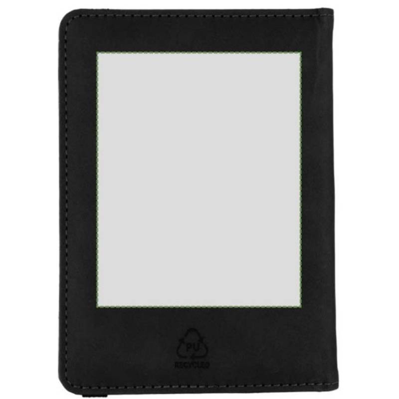 Puzdro na pas a štítok na batožinu z recyklovaného PU Zani, čierna Puzdro na pas a štítok na batožinu z recyklovaného PU Zani, čierna