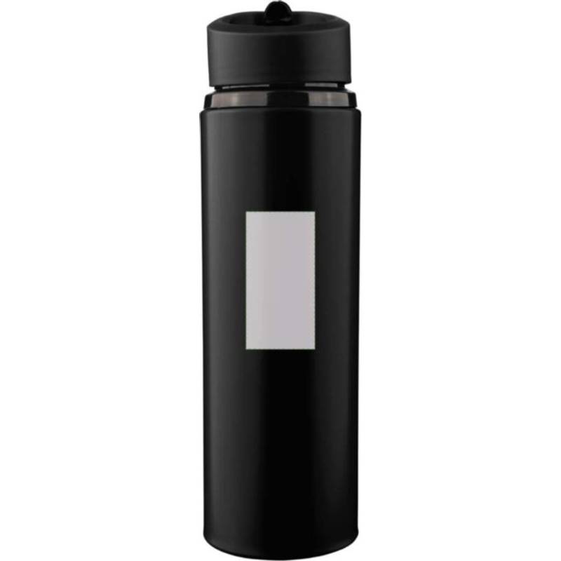 Fľaša na pitie z recyklovaného nerezu (500 ml) Zeno, čierna Fľaša na pitie z recyklovaného nerezu (500 ml) Zeno, čierna