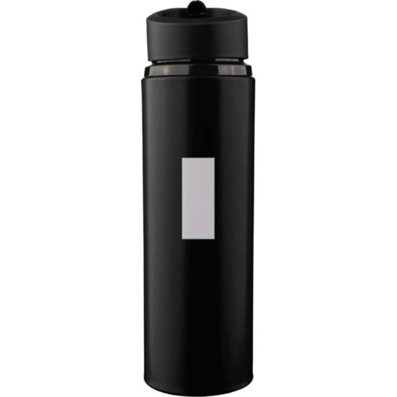 Fľaša na pitie z recyklovaného nerezu (500 ml) Zeno, čierna Fľaša na pitie z recyklovaného nerezu (500 ml) Zeno, čierna