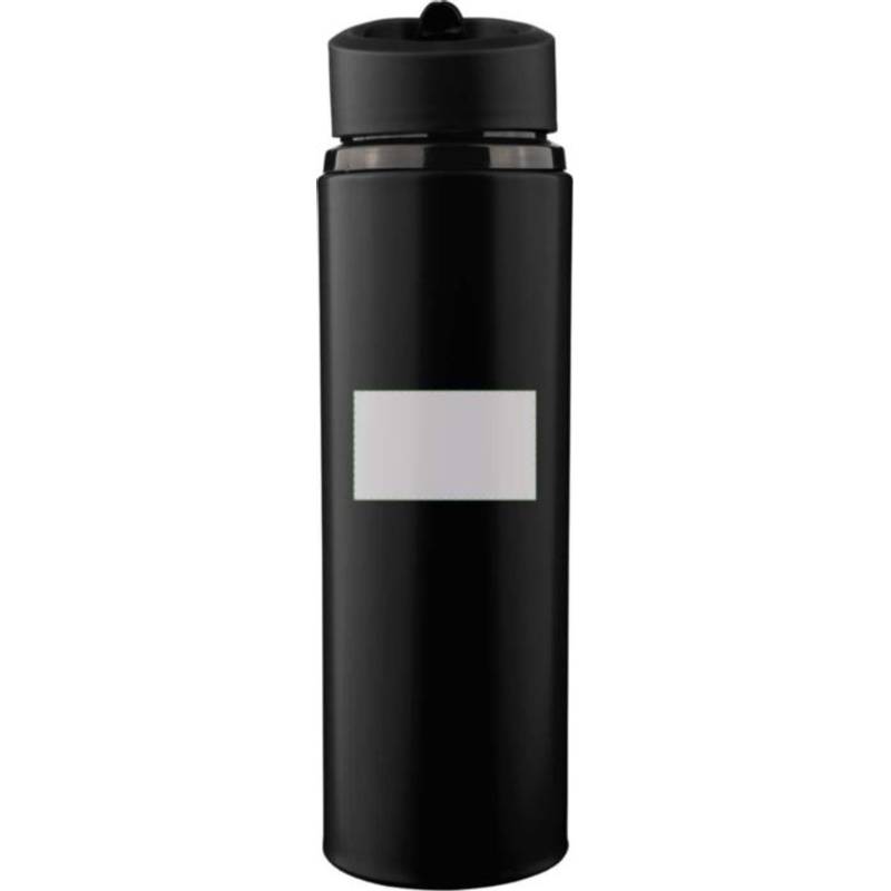 Fľaša na pitie z recyklovaného nerezu (500 ml) Zeno, čierna Fľaša na pitie z recyklovaného nerezu (500 ml) Zeno, čierna