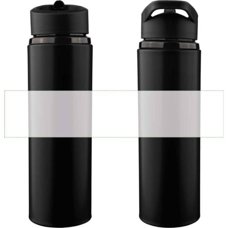 Fľaša na pitie z recyklovaného nerezu (500 ml) Zeno, čierna Fľaša na pitie z recyklovaného nerezu (500 ml) Zeno, čierna