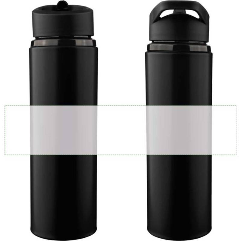 Fľaša na pitie z recyklovaného nerezu (500 ml) Zeno, čierna Fľaša na pitie z recyklovaného nerezu (500 ml) Zeno, čierna