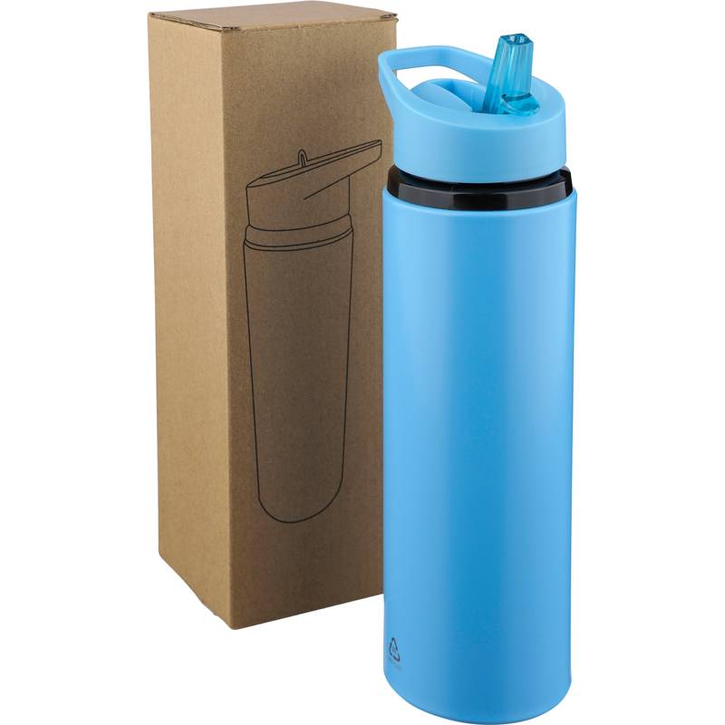 Fľaša na pitie z recyklovaného nerezu (500 ml) Zeno, čierna Fľaša na pitie z recyklovaného nerezu (500 ml) Zeno, čierna