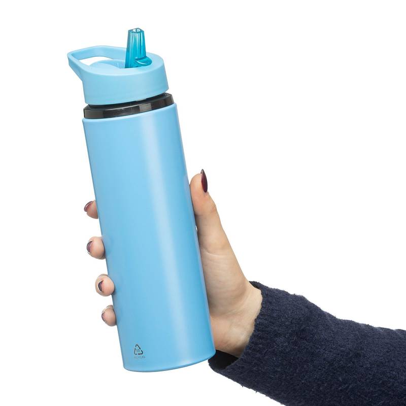 Fľaša na pitie z recyklovaného nerezu (500 ml) Zeno, čierna Fľaša na pitie z recyklovaného nerezu (500 ml) Zeno, čierna