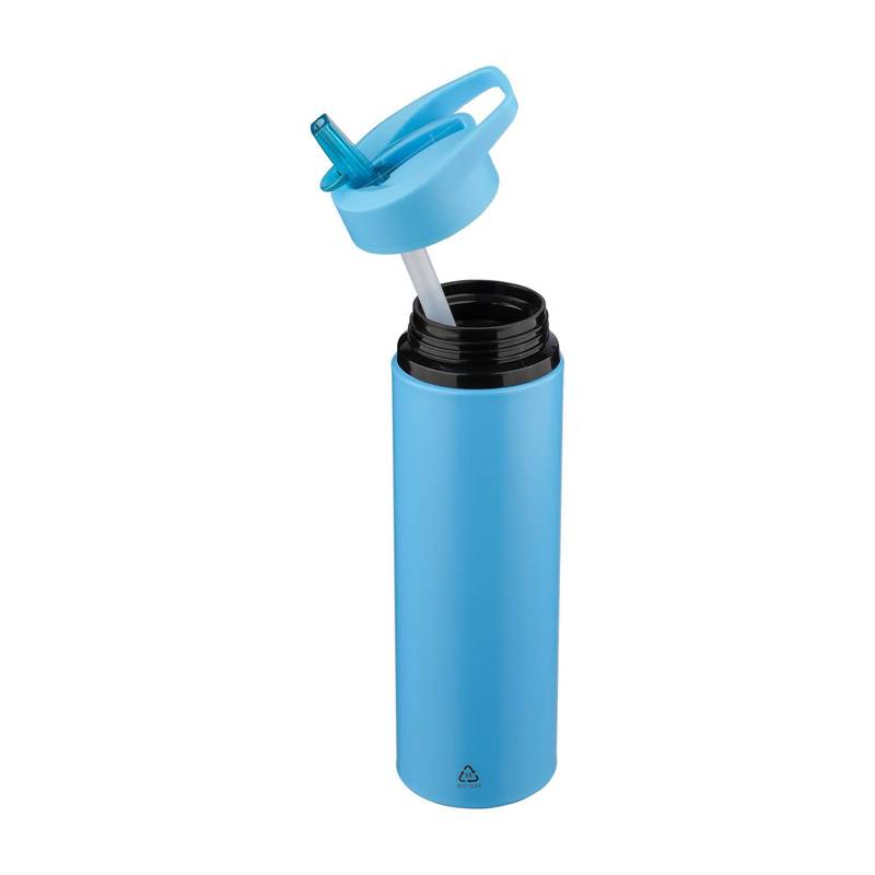 Fľaša na pitie z recyklovaného nerezu (500 ml) Zeno, čierna Fľaša na pitie z recyklovaného nerezu (500 ml) Zeno, čierna