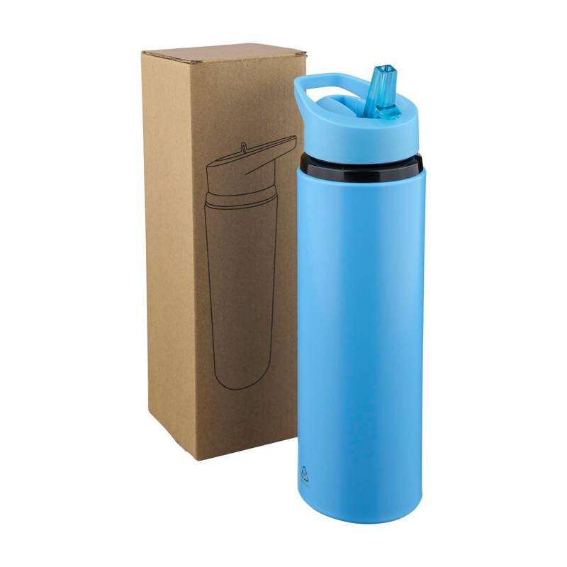 Fľaša na pitie z recyklovaného nerezu (500 ml) Zeno, čierna Fľaša na pitie z recyklovaného nerezu (500 ml) Zeno, čierna