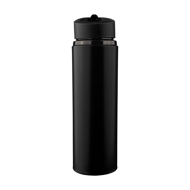 Fľaša na pitie z recyklovaného nerezu (500 ml) Zeno, čierna Fľaša na pitie z recyklovaného nerezu (500 ml) Zeno, čierna