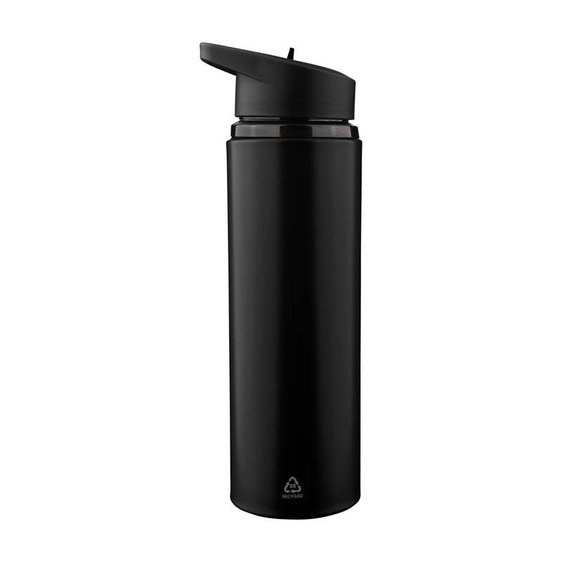 Fľaša na pitie z recyklovaného nerezu (500 ml) Zeno, čierna Fľaša na pitie z recyklovaného nerezu (500 ml) Zeno, čierna