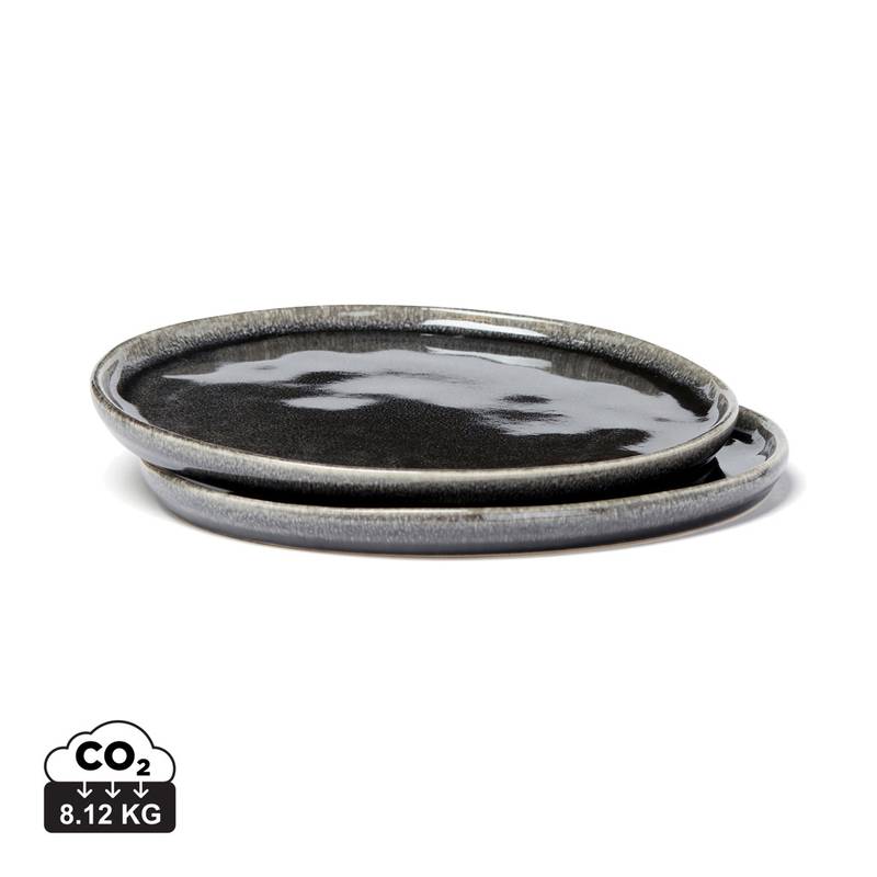 Talíř 20 cm, sada 2 ks VINGA Nomimono, černá Talíř 20 cm, sada 2 ks VINGA Nomimono, černá