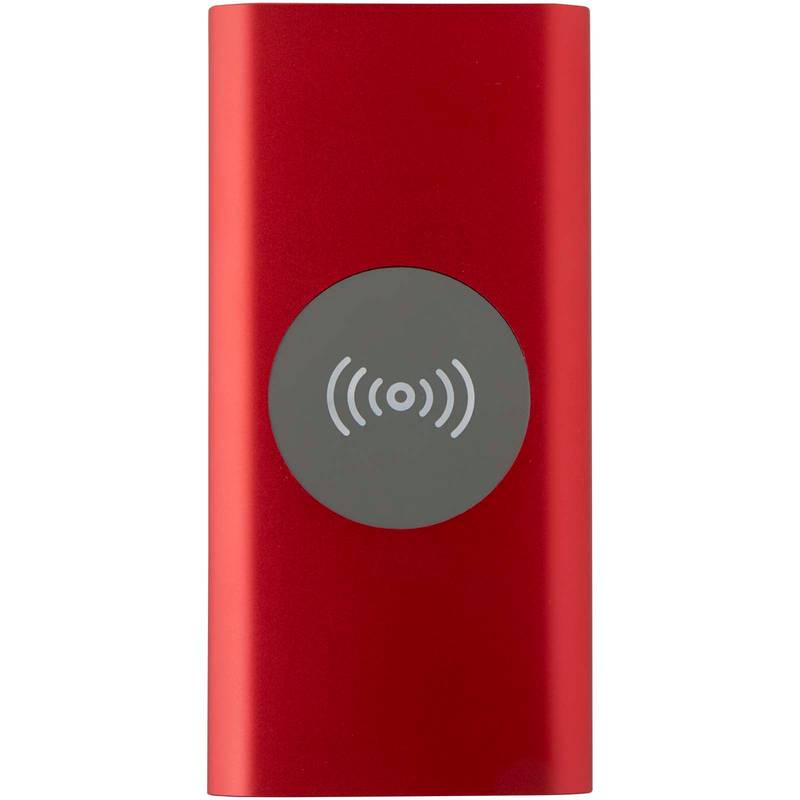 Juice 8000mAh bezdrôtová powerbanka typu C z recykl. hliníka, červená Juice 8000mAh bezdrôtová powerbanka typu C z recykl. hliníka, červená