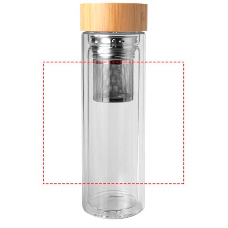 Bailey 400ml fľaša s infúzérom zo skla s bambusovým viečkom, transparentná Bailey 400ml fľaša s infúzérom zo skla s bambusovým viečkom, transparentná