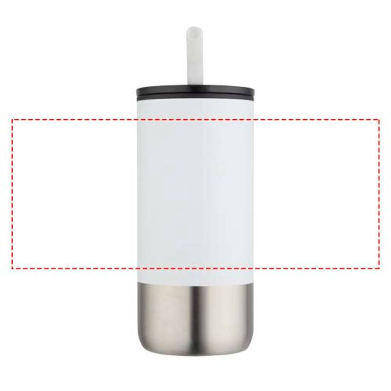 Grayson 480ml hrnček s tepelnou izoláciou s certifikáciou RCS a slamkou, biela Grayson 480ml hrnček s tepelnou izoláciou s certifikáciou RCS a slamkou, biela