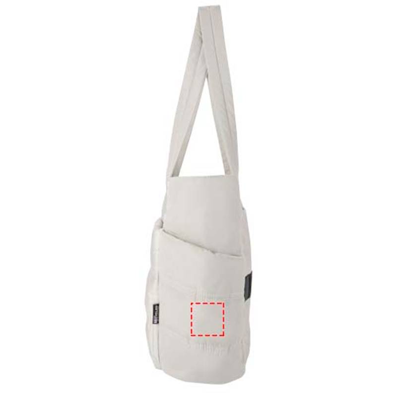 Puffer taška na notebook veľkosti 15,6″ z recykl. GRS, 18 l, hnedá Sand Puffer taška na notebook veľkosti 15,6″ z recykl. GRS, 18 l, hnedá Sand