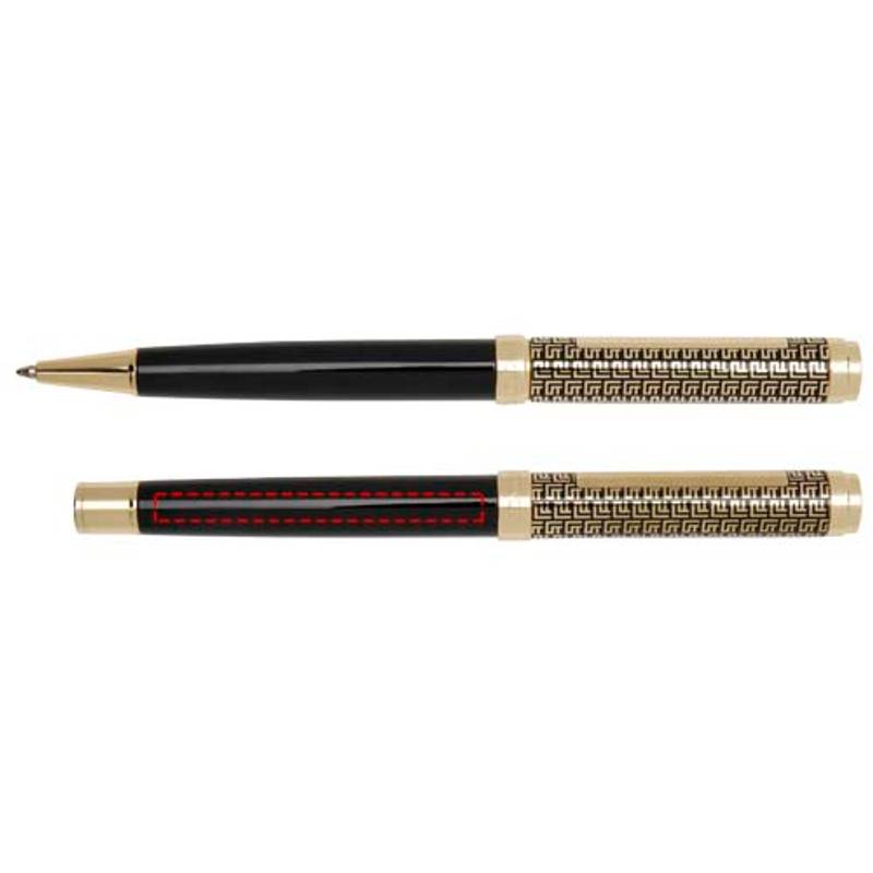 Legato sada kuličkového pera a kuličkového roller pera, černá - žlutá Gold Legato sada kuličkového pera a kuličkového roller pera, černá - žlutá Gold