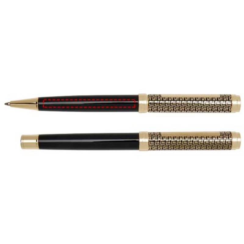 Legato sada kuličkového pera a kuličkového roller pera, černá - žlutá Gold Legato sada kuličkového pera a kuličkového roller pera, černá - žlutá Gold