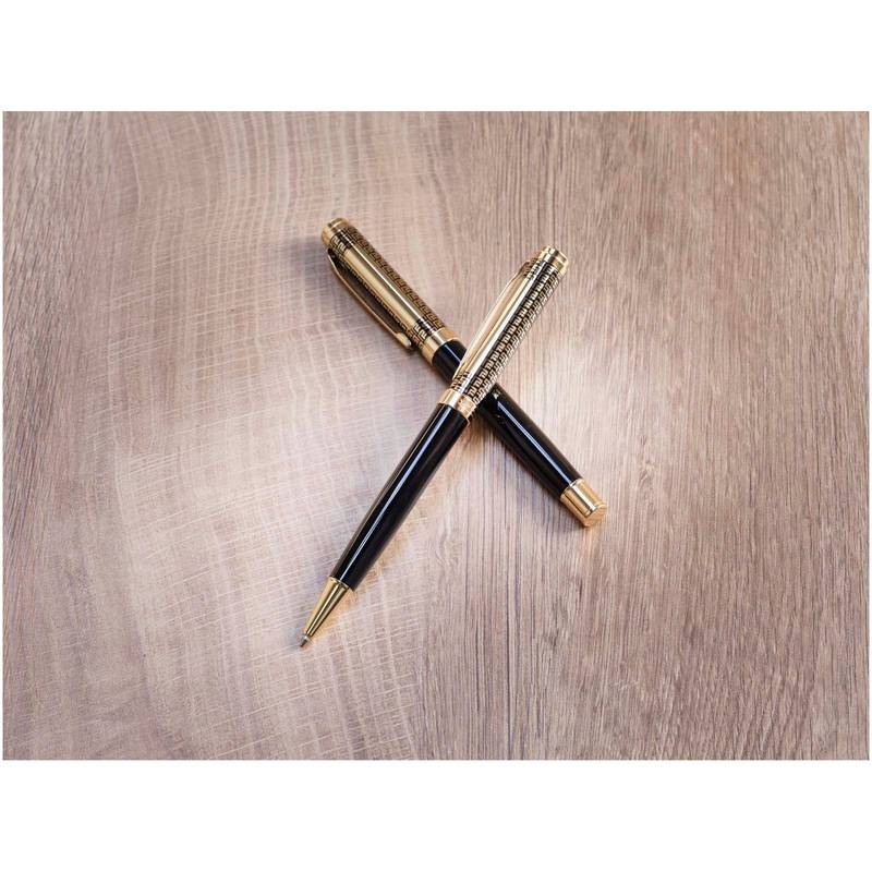 Legato sada kuličkového pera a kuličkového roller pera, černá - žlutá Gold Legato sada kuličkového pera a kuličkového roller pera, černá - žlutá Gold