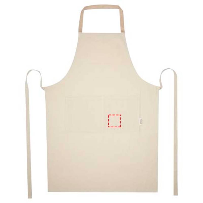 Nia zástěra z recykl. bavlny 200g/m², hnědá Oatmeal Nia zástěra z recykl. bavlny 200g/m², hnědá Oatmeal