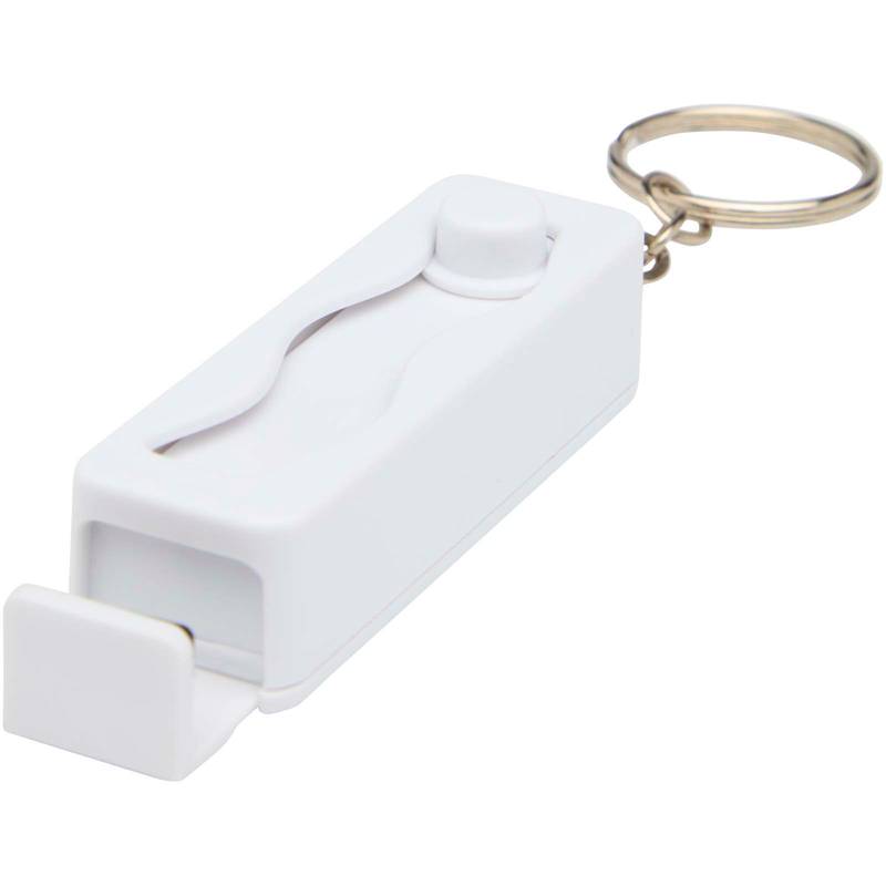 Aggia bambusový stojan na telefón s antistresovou hračkou z recykl. plastu, biela Aggia bambusový stojan na telefón s antistresovou hračkou z recykl. plastu, biela