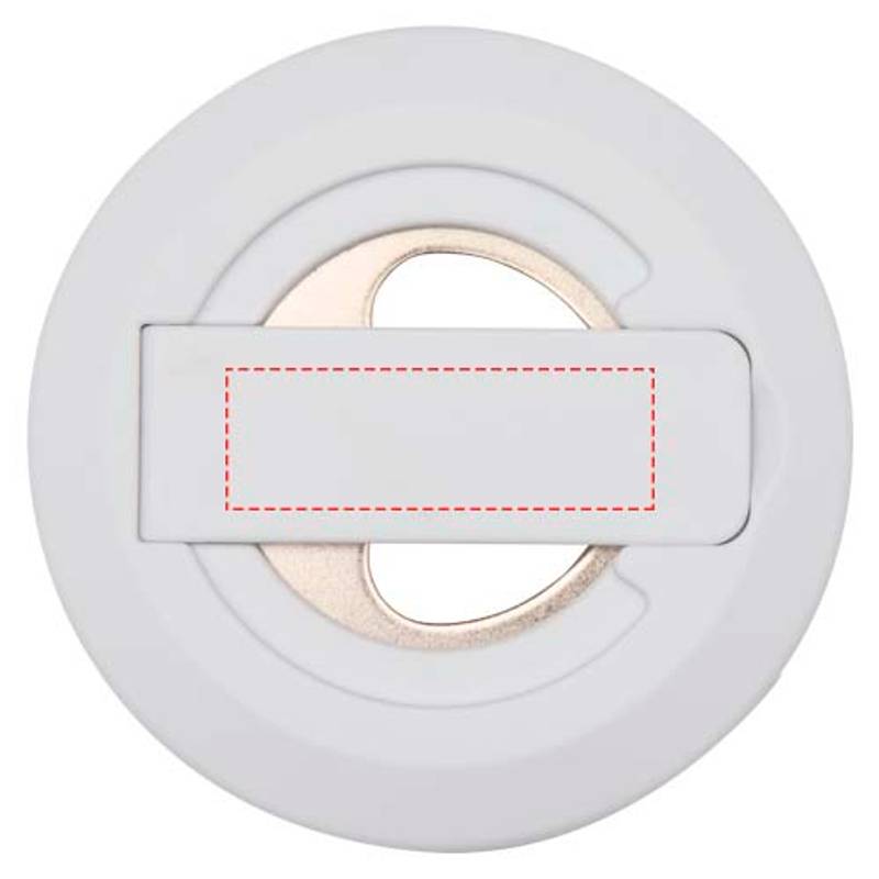 Ain magnetický stojan na telefon z recykl. plastu s otvírákem na láhve, bílá Ain magnetický stojan na telefon z recykl. plastu s otvírákem na láhve, bílá