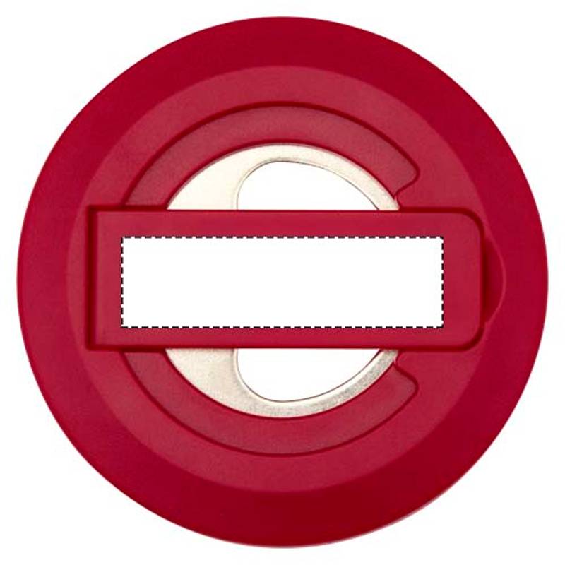 Ain magnetický stojan na telefón z recykl. plastu s otváračom na fľaše, červená, červená Ain magnetický stojan na telefón z recykl. plastu s otváračom na fľaše, červená, červená