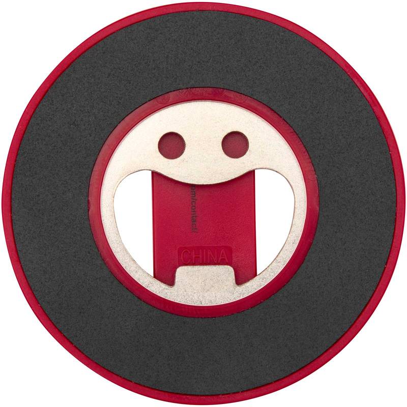 Ain magnetický stojan na telefón z recykl. plastu s otváračom na fľaše, červená, červená Ain magnetický stojan na telefón z recykl. plastu s otváračom na fľaše, červená, červená