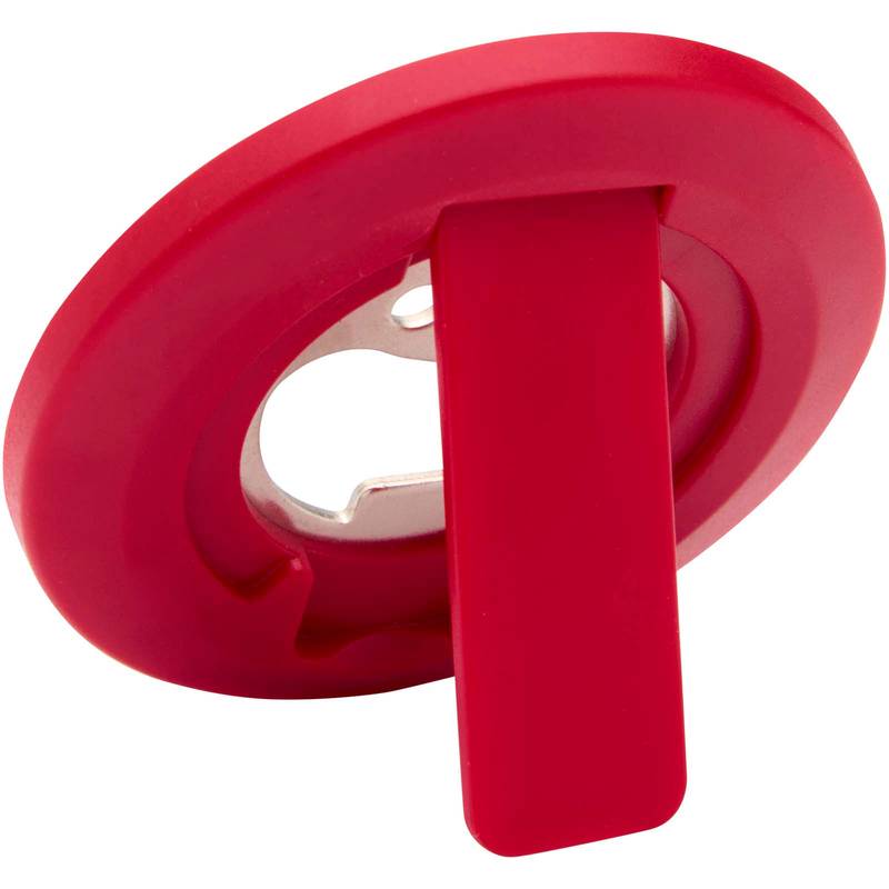 Ain magnetický stojan na telefón z recykl. plastu s otváračom na fľaše, červená, červená Ain magnetický stojan na telefón z recykl. plastu s otváračom na fľaše, červená, červená