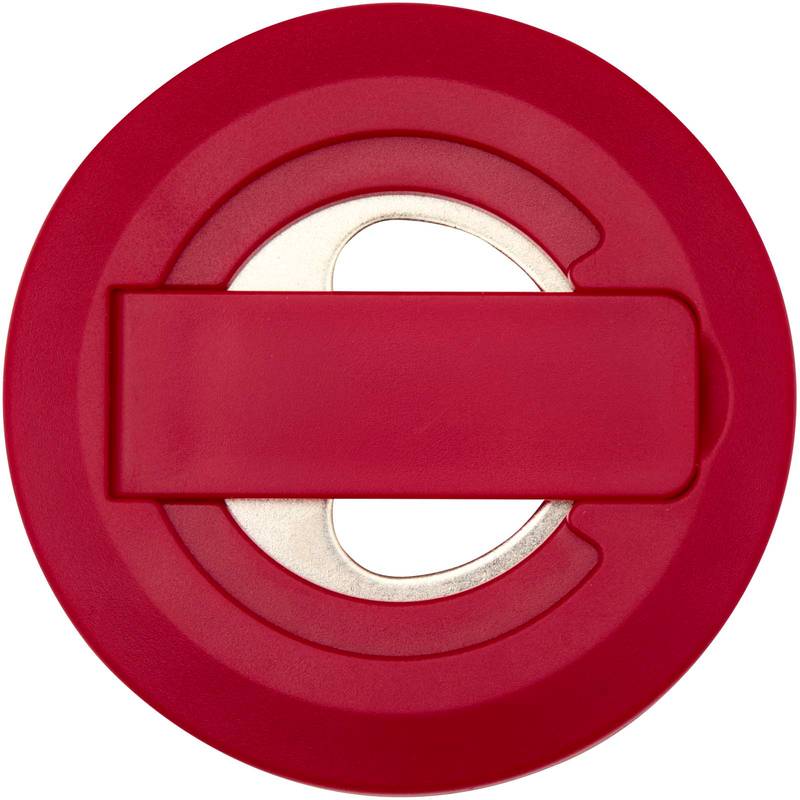 Ain magnetický stojan na telefón z recykl. plastu s otváračom na fľaše, červená, červená Ain magnetický stojan na telefón z recykl. plastu s otváračom na fľaše, červená, červená