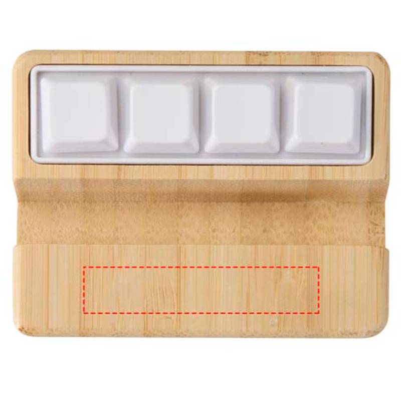 Algol stojan na telefón a antistresová hračka z recykl. plastu s bambusovými detailmi, hnedá Algol stojan na telefón a antistresová hračka z recykl. plastu s bambusovými detailmi, hnedá