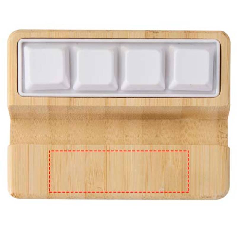 Algol stojan na telefón a antistresová hračka z recykl. plastu s bambusovými detailmi, hnedá Algol stojan na telefón a antistresová hračka z recykl. plastu s bambusovými detailmi, hnedá