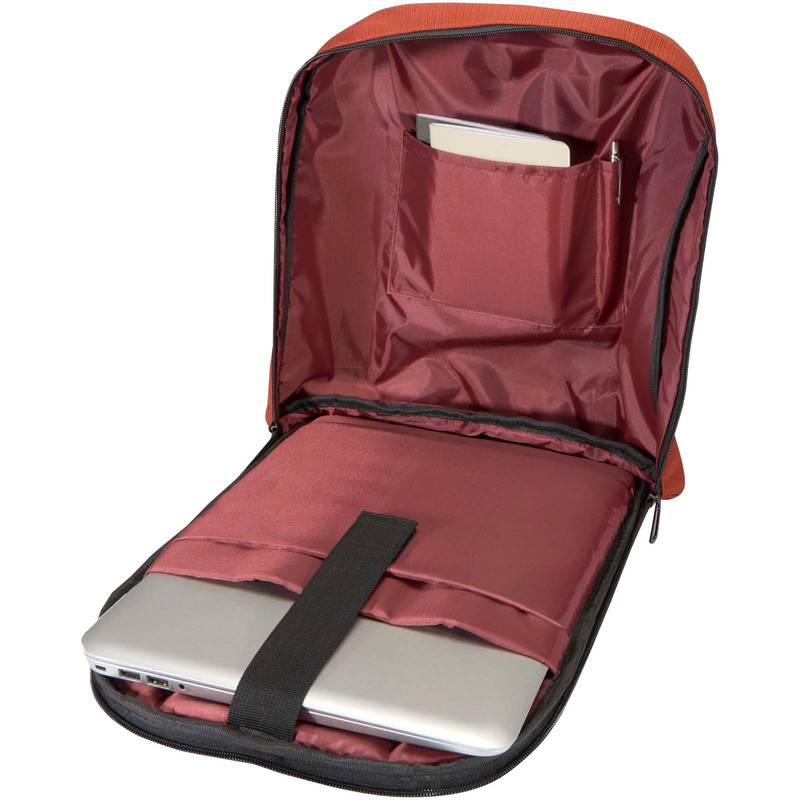 Luma 10l GRS recyklovaný batoh na notebook o velikosti 15″ s ochranou proti krádeži, červená Brick Luma 10l GRS recyklovaný batoh na notebook o velikosti 15″ s ochranou proti krádeži, červená Brick