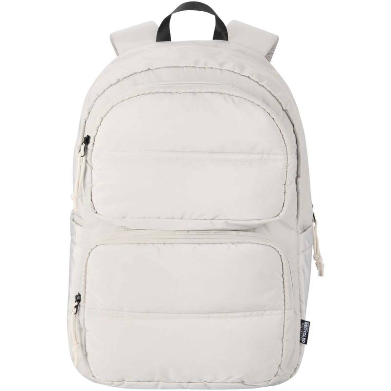 Puffer batoh na notebook velikosti 15,6″ z recykl. GRS, 18 l, hnědá Sand Puffer batoh na notebook velikosti 15,6″ z recykl. GRS, 18 l, hnědá Sand