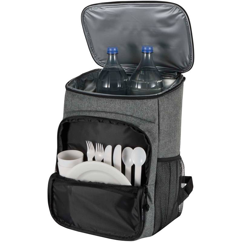 Tundra chladicí batoh na piknik z recykl. GRS se sadou příborů, 20 l, šedá Heather Tundra chladicí batoh na piknik z recykl. GRS se sadou příborů, 20 l, šedá Heather
