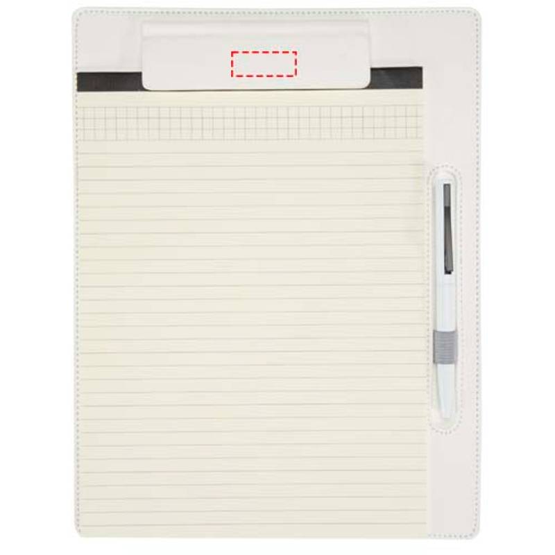 Clast psací podložka velikosti A4 s kuličkovým perem z recykl. RCS (černá, bílá) Clast psací podložka velikosti A4 s kuličkovým perem z recykl. RCS (černá, bílá)