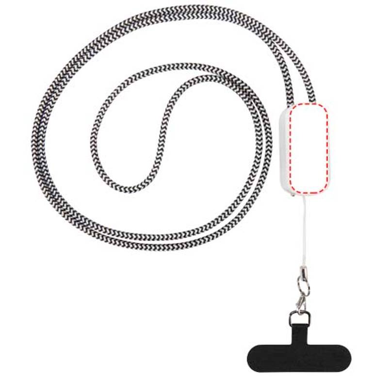 Anser šňůrka na smartphone z recykl. plastu s integrovaným 27 W 5v1 kabelem, bílá Anser šňůrka na smartphone z recykl. plastu s integrovaným 27 W 5v1 kabelem, bílá