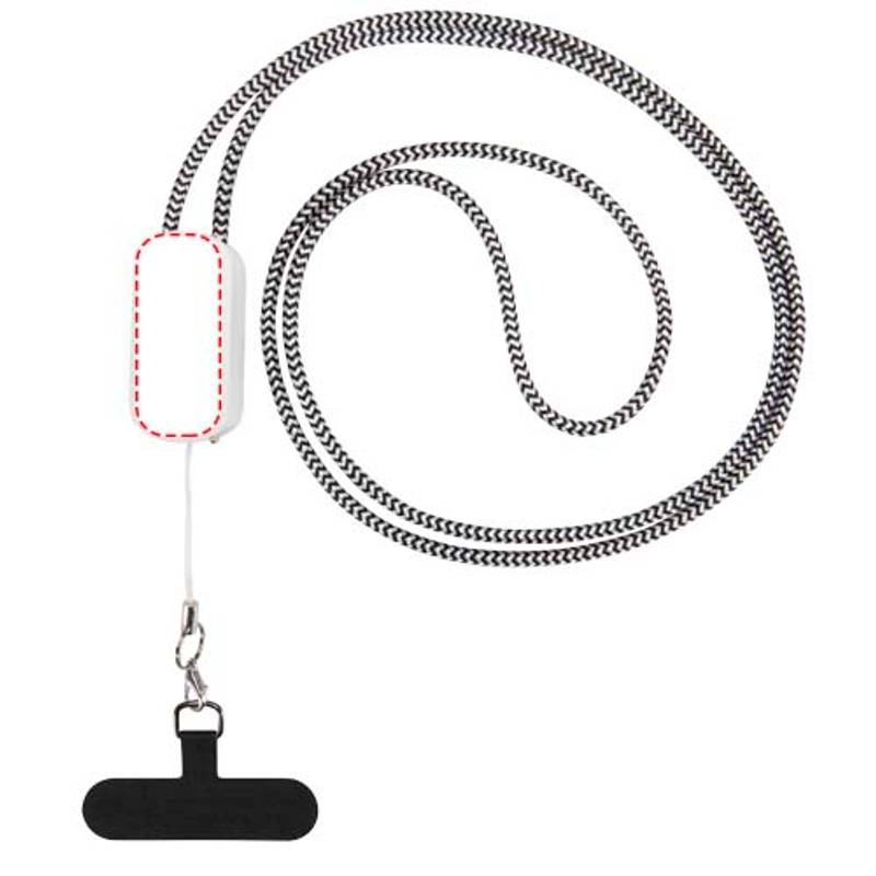 Anser šňůrka na smartphone z recykl. plastu s integrovaným 27 W 5v1 kabelem, bílá Anser šňůrka na smartphone z recykl. plastu s integrovaným 27 W 5v1 kabelem, bílá