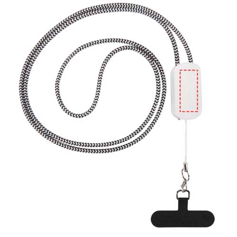 Anser šňůrka na smartphone z recykl. plastu s integrovaným 27 W 5v1 kabelem, bílá Anser šňůrka na smartphone z recykl. plastu s integrovaným 27 W 5v1 kabelem, bílá