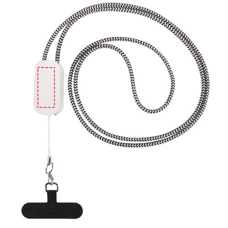 Anser šňůrka na smartphone z recykl. plastu s integrovaným 27 W 5v1 kabelem, bílá Anser šňůrka na smartphone z recykl. plastu s integrovaným 27 W 5v1 kabelem, bílá