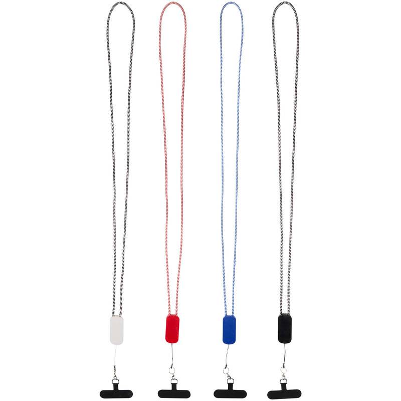 Anser šňůrka na smartphone z recykl. plastu s integrovaným 27 W 5v1 kabelem, bílá Anser šňůrka na smartphone z recykl. plastu s integrovaným 27 W 5v1 kabelem, bílá