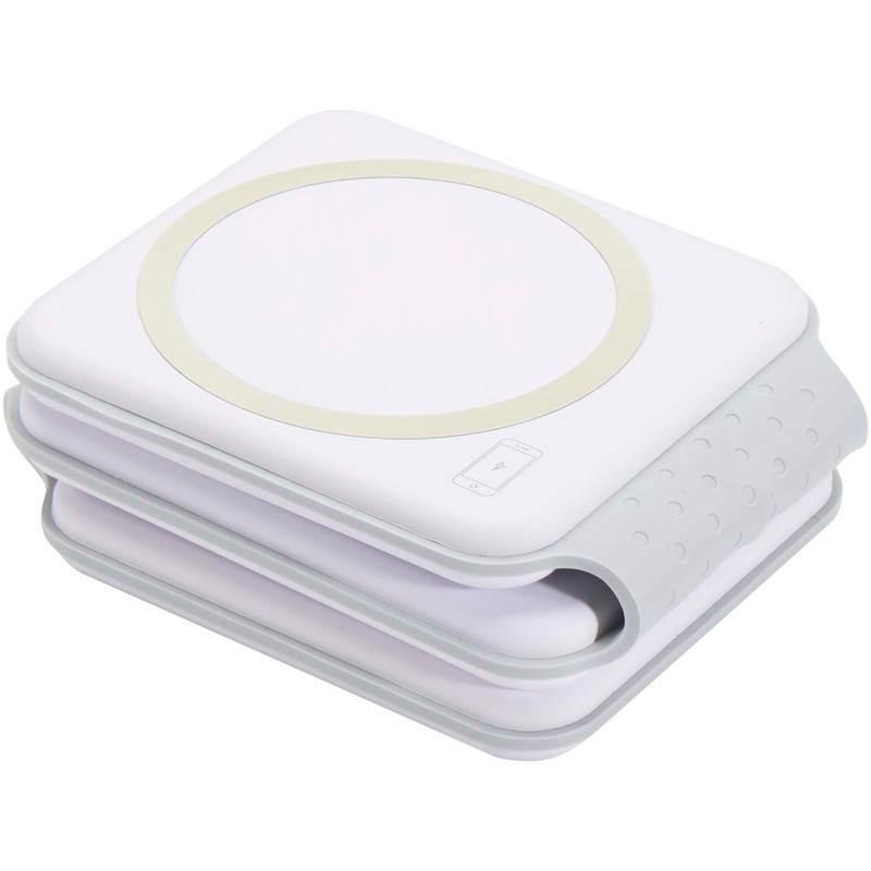 Armus skladacia bezdrôtová nabíjačka 3v1 z recykl. plastu s výkonom 15 W, biela Armus skladacia bezdrôtová nabíjačka 3v1 z recykl. plastu s výkonom 15 W, biela