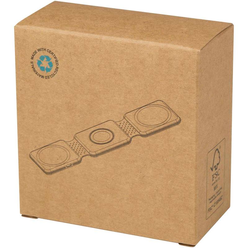 Armus skladacia bezdrôtová nabíjačka 3v1 z recykl. plastu s výkonom 15 W, biela Armus skladacia bezdrôtová nabíjačka 3v1 z recykl. plastu s výkonom 15 W, biela