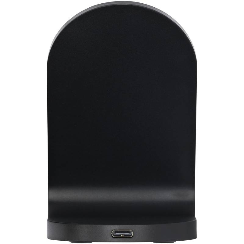 Loop stojan z RCS recykl. plastu pro bezdrátové nabíjení s 15W duální cívkou, černá Loop stojan z RCS recykl. plastu pro bezdrátové nabíjení s 15W duální cívkou, černá