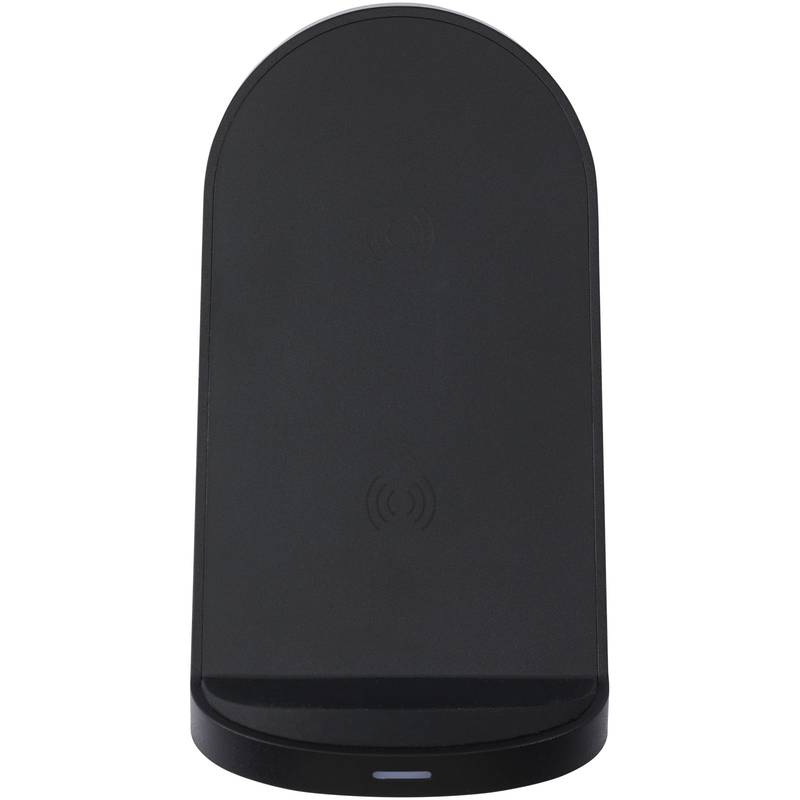 Loop stojan z RCS recykl. plastu pro bezdrátové nabíjení s 15W duální cívkou, černá Loop stojan z RCS recykl. plastu pro bezdrátové nabíjení s 15W duální cívkou, černá