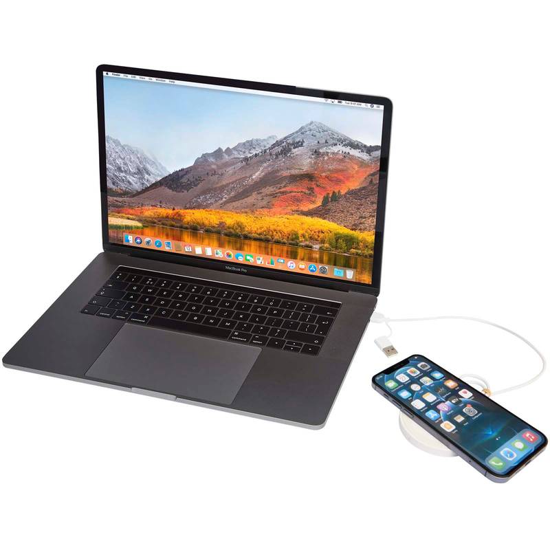 Bezdrátová nabíjecí podložka o výkonu 15 W z recykl. plastu Freal, bílá Bezdrátová nabíjecí podložka o výkonu 15 W z recykl. plastu Freal, bílá