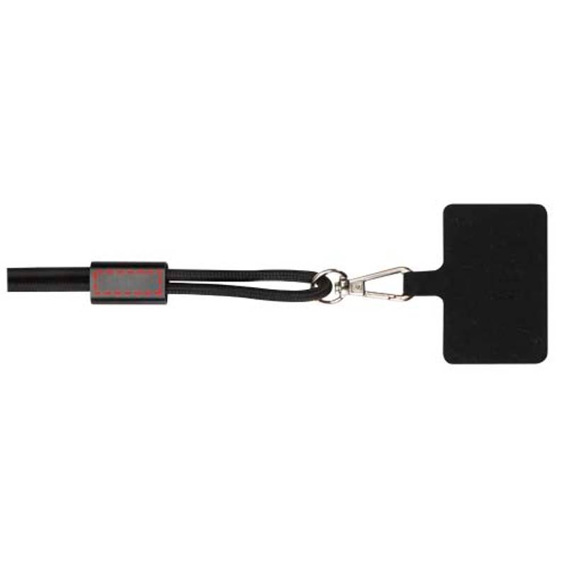 Funi šňůrka na smartphone s vestavěným datovým a 100W rychlonabíjecím kabelem, černá Funi šňůrka na smartphone s vestavěným datovým a 100W rychlonabíjecím kabelem, černá